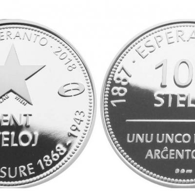 Esperanto Münze 100 Steloj Silber 2018 Stelo - thumb