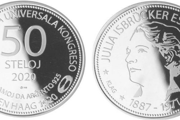 Esperanto Münze 50 Steloj Silber 2020 Stelo