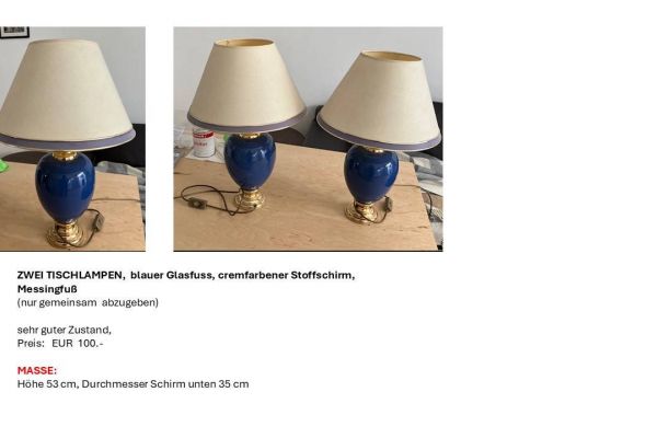 BLAUE TISCHLAMPEN