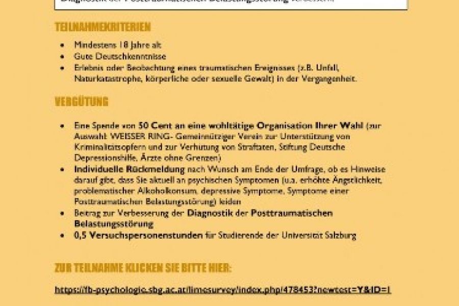 Studienteilnahme für Onlineumfrage gesucht - Bild 1