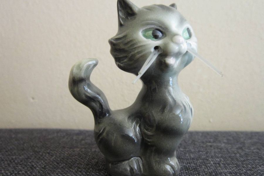 Goebel Porzellan Katze - grüne Augen - Figur - Bild 1