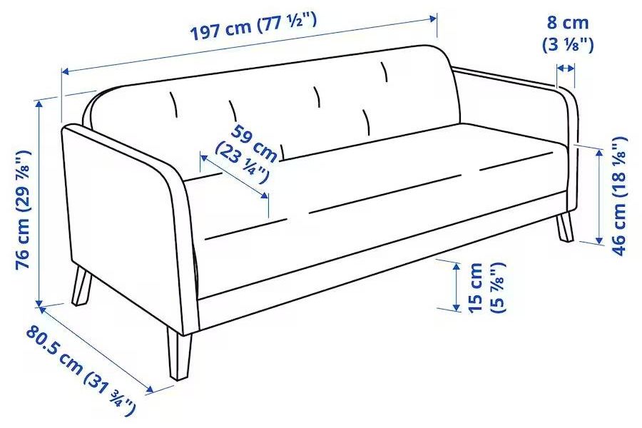 3-er Textilsofa "LINANÄS" von IKEA, 4 Monate alt, kaum benützt - Bild 2