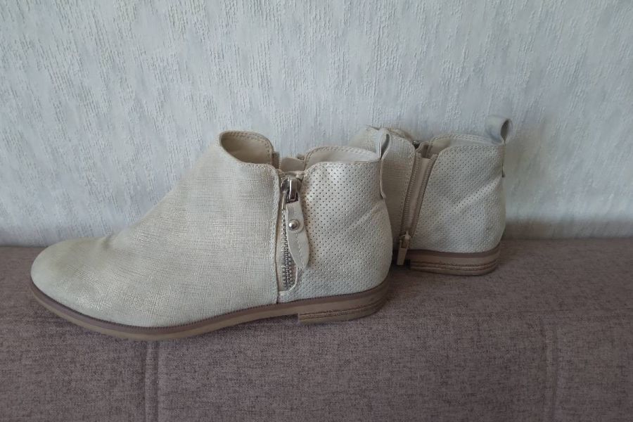 Damen Stiefeletten ungefüttert Gr 41, Farbe Sand, Glitzer FIXPREIS 5 € - Bild 3