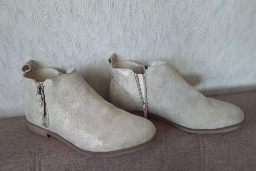 Damen Stiefeletten ungefüttert Gr 41, Farbe Sand, Glitzer FIXPREIS 5 € - Bild 4